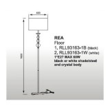 ZUMA LINE RLL93163-1W | Rea Zuma Line podna svjetiljka okrugli 160cm sa nožnim prekidačem 1x E27 krom, bijelo, prozirno