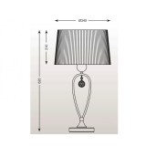 ZUMA LINE RLT93224-1B | Bello Zuma Line stolna svjetiljka 62cm s prekidačem 1x E27 krom, crno, kristal