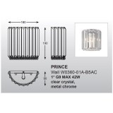 ZUMA LINE W0360-01A-B5AC | Prince Zuma Line zidna svjetiljka 1x G9 krom, prozirno, kristal