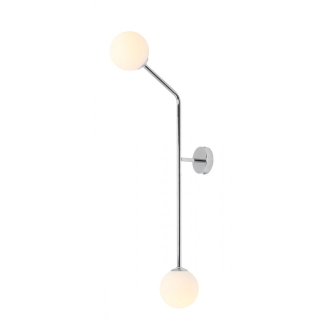 ALDEX 1064D4_2 | Pure-AL Aldex zidna svjetiljka 2x E14 krom, opal