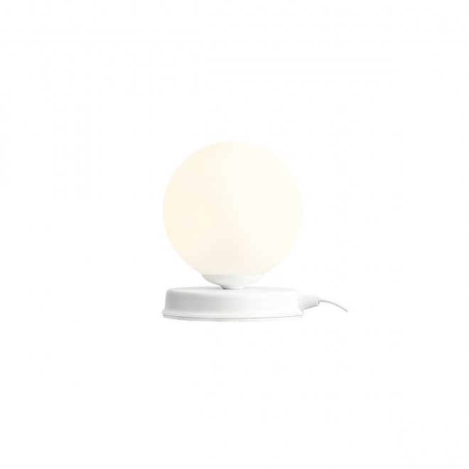 ALDEX 1076B_S | Ball-AL Aldex stolna svjetiljka kuglasta 17cm sa prekidačem na kablu 1x E14 bijelo, opal