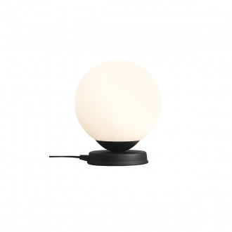 ALDEX 1076B1_M | Ball-AL Aldex stolna svjetiljka kuglasta 23cm sa prekidačem na kablu 1x E27 crno, opal