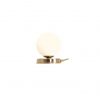 ALDEX 1076B30_S | Ball-AL Aldex stolna svjetiljka kuglasta 17cm sa prekidačem na kablu 1x E14 zlatno, opal