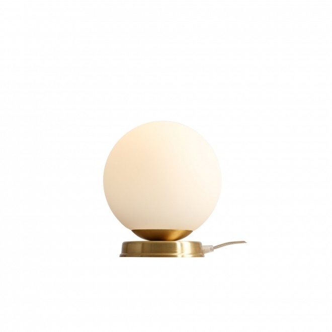 ALDEX 1076B40_M | Ball-AL Aldex stolna svjetiljka kuglasta 23cm sa prekidačem na kablu 1x E27 mesing, opal