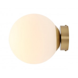 ALDEX 1076C40_M | Ball-AL Aldex zidna svjetiljka kuglasta 1x E27 mesing, opal