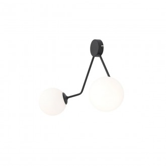 ALDEX 1082D1 | Holm-AL Aldex zidna svjetiljka 2x E14 crno, opal