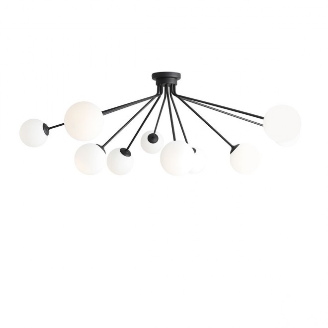 ALDEX 1082PL_M1 | Holm-AL Aldex stropne svjetiljke svjetiljka 10x E14 crno, opal
