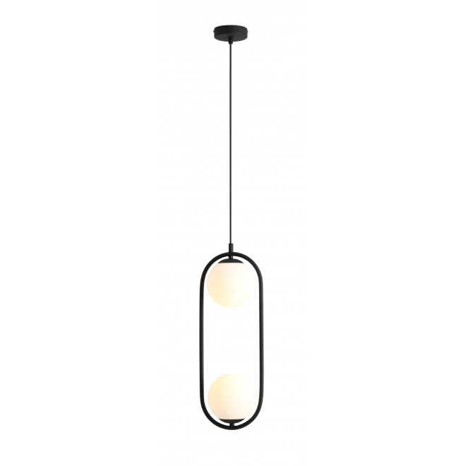 ALDEX 1086H1 | Riva-AL Aldex visilice svjetiljka 1x E14 crno, opal