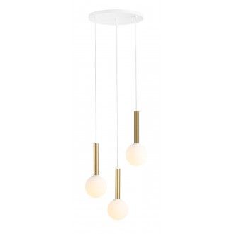 ALDEX 1098E | Rinn Aldex visilice svjetiljka 3x E14 bijelo, zlatno, opal