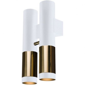 AMPLEX 8361 | Kavos Amplex zidna svjetiljka 2x GU10 bijelo, sjajni zlatni bakar