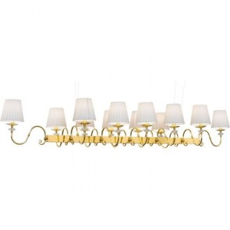 AMPLEX 8695 | Lilosa Amplex luster svjetiljka 12x E14 sjajni zlatni bakar, bijelo, prozirno