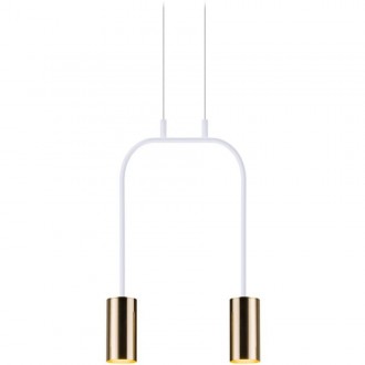 AMPLEX 8842 | Vai Amplex visilice svjetiljka 2x GU10 sjajni zlatni bakar, bijelo