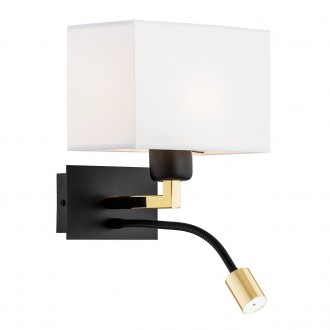 ARGON 1051 | Bill-AR Argon zidna svjetiljka s prekidačem fleksibilna 1x E27 + 1x LED 560lm brušeno zlato, crno mat, bijelo