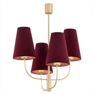 ARGON 1827 | Safiano Argon luster svjetiljka 4x E27 zlatno, crveno