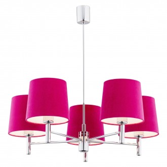 ARGON 2075 | Bolzano-AR Argon luster svjetiljka 5x E27 krom, ružičasto, bijelo