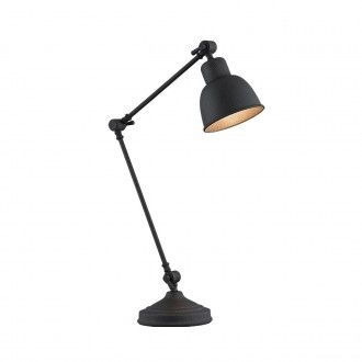 ARGON 3197 | Eufrat Argon stolna svjetiljka 45cm sa prekidačem na kablu elementi koji se mogu okretati 1x E27 crno