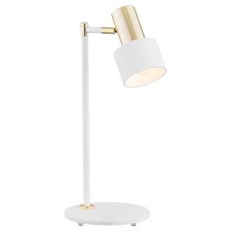 ARGON 4256 | Doria Argon stolna svjetiljka 46cm sa prekidačem na kablu elementi koji se mogu okretati 1x E27 bijelo, mesing