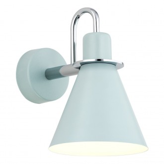 ARGON 4707 | Beverly-AR Argon zidna svjetiljka 1x E27 pastel svijetlo plava, krom, bijelo