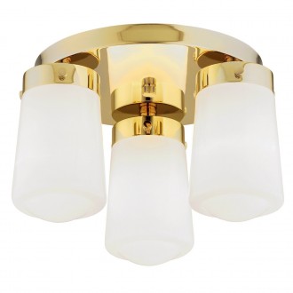 ARGON 6165 | Pasadena Argon stropne svjetiljke svjetiljka 3x E27 IP44 mesing, opal
