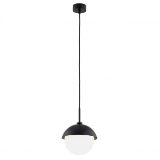 ARGON 8295 | Cappello Argon visilice svjetiljka kuglasta 1x E27 crno, opal