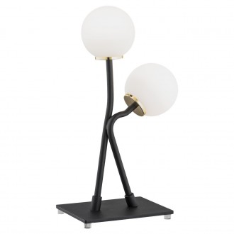 ARGON 892 | Faron Argon stolna svjetiljka 40cm sa prekidačem na kablu 2x G9 crno, mesing, opal