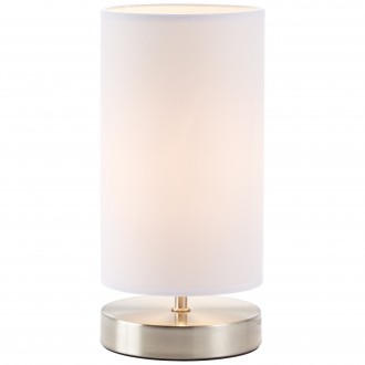 BRILLIANT 13247/05 | Clarie Brilliant stolna svjetiljka 25,5cm sa prekidačem na kablu 1x E14 satenski nikal, bijelo