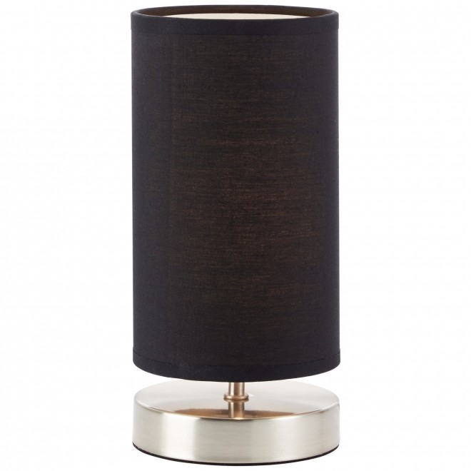 BRILLIANT 13247/06 | Clarie Brilliant stolna svjetiljka 25,5cm sa prekidačem na kablu 1x E14 satenski nikal, crno