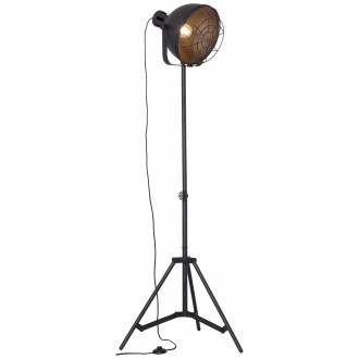 BRILLIANT 23759/06 | Jesper Brilliant podna svjetiljka 166,5cm sa nožnim prekidačem elementi koji se mogu okretati 1x E27 crno