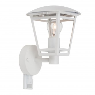 BRILLIANT 42397/05 | Riley Brilliant zidna svjetiljka sa senzorom 1x E27 IP44 bijelo