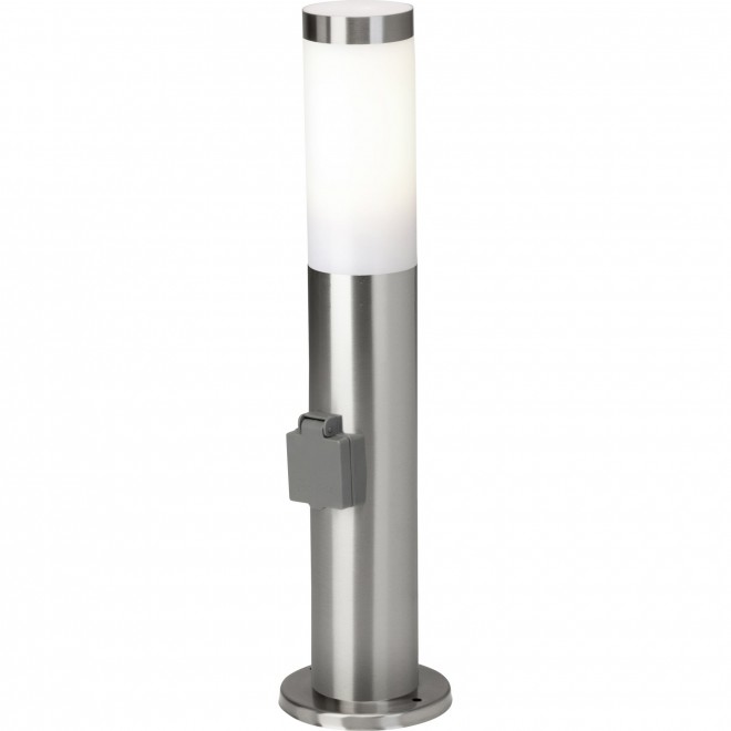 BRILLIANT 43693/82 | Chorus Brilliant podna svjetiljka 46cm utična svjetiljka 1x E27 IP44 plemeniti čelik, čelik sivo, bijelo