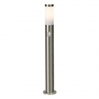 BRILLIANT 43699/82 | Chorus Brilliant podna svjetiljka 80cm sa senzorom 1x E27 IP44 plemeniti čelik, čelik sivo, bijelo
