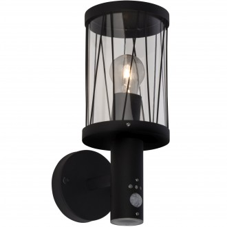 BRILLIANT 44697/63 | Reed Brilliant zidna svjetiljka sa senzorom 1x E27 IP44 antracit
