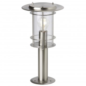 BRILLIANT 44784/82 | YorkB Brilliant podna svjetiljka 40cm 1x E27 IP44 plemeniti čelik, čelik sivo
