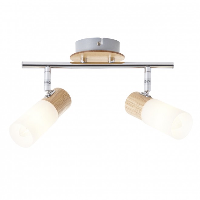 BRILLIANT 51413/50 | Babsan Brilliant spot svjetiljka elementi koji se mogu okretati 2x E14 drvo, bijelo