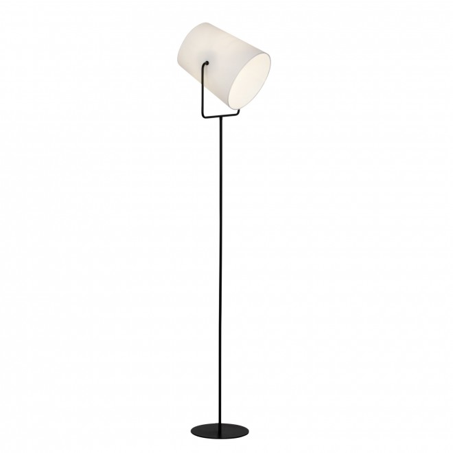BRILLIANT 63158/76 | Bucket Brilliant podna svjetiljka 159cm sa nožnim prekidačem elementi koji se mogu okretati 1x E14 crno, bijelo