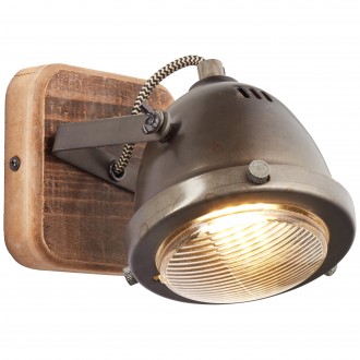 BRILLIANT 72010/84 | Carmen-Wood Brilliant zidna svjetiljka s prekidačem elementi koji se mogu okretati 1x GU10 galvanizirana metalna površina, drvo