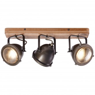 BRILLIANT 72030/84 | Carmen-Wood Brilliant stropne svjetiljke svjetiljka elementi koji se mogu okretati 3x GU10 galvanizirana metalna površina, drvo