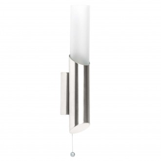 BRILLIANT 90010/13 | Andaluz Brilliant zidna svjetiljka s poteznim prekidačem 1x E14 satenski nikal, bijelo