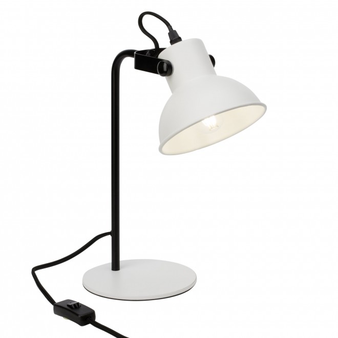 BRILLIANT 90088/75 | Ester-BRI Brilliant stolna svjetiljka 33,5cm sa prekidačem na kablu 1x E14 bijelo, crno