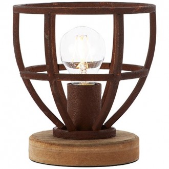 BRILLIANT 92610/55 | Matrix-BRI Brilliant stolna svjetiljka 19,5cm s prekidačem 1x E27 rdža smeđe, drvo