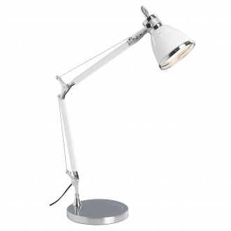 BRILLIANT 92708/75 | Octavia Brilliant stolna svjetiljka 47,5cm sa prekidačem na kablu elementi koji se mogu okretati 1x E27 krom, bijelo