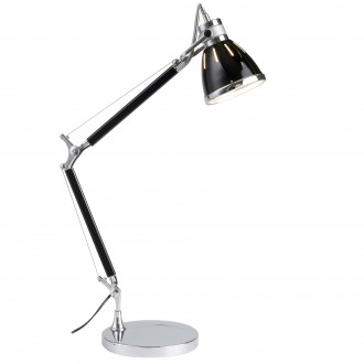 BRILLIANT 92708/76 | Octavia Brilliant stolna svjetiljka 47,5cm sa prekidačem na kablu elementi koji se mogu okretati 1x E27 krom, crno