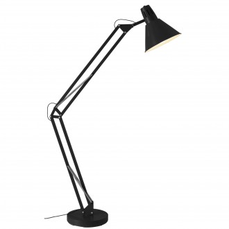 BRILLIANT 92710/06 | Winston Brilliant podna svjetiljka 180cm sa nožnim prekidačem elementi koji se mogu okretati 1x E27 crno