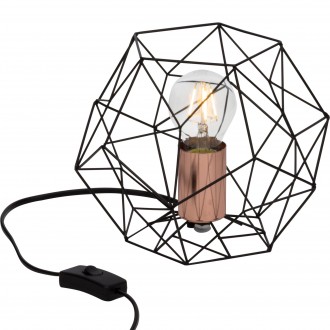 BRILLIANT 93593/76 | Synergy Brilliant stolna svjetiljka 18,5cm sa prekidačem na kablu 1x E27 crno