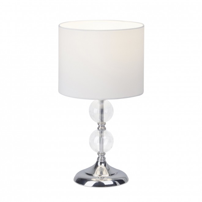 BRILLIANT 94861/05 | Rom Brilliant stolna svjetiljka 38cm sa prekidačem na kablu 1x E27 krom, bijelo
