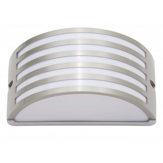 BRILLIANT 96130/82 | Celica Brilliant zidna svjetiljka 1x E27 IP44 plemeniti čelik, čelik sivo, bijelo