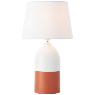 BRILLIANT 98842/41 | Margaux Brilliant stolna svjetiljka 44cm sa prekidačem na kablu 1x E27 terrakotta, bijelo
