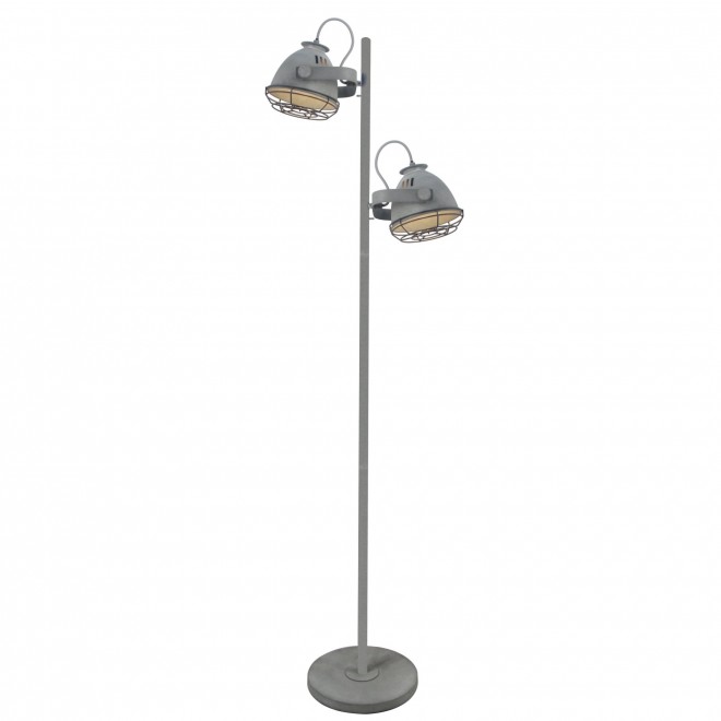 BRILLIANT 98942/70 | Carmen-BRI Brilliant podna svjetiljka 160cm sa nožnim prekidačem elementi koji se mogu okretati 2x E27 sivo