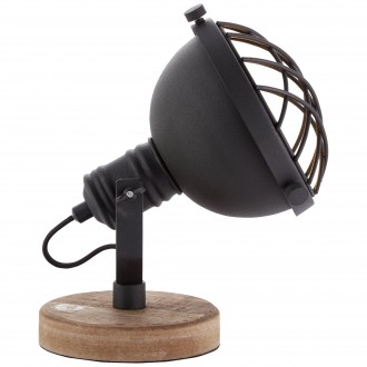 BRILLIANT 99006/86 | Mila-BRI Brilliant stolna svjetiljka 21cm sa prekidačem na kablu elementi koji se mogu okretati 1x E14 crno, drvo