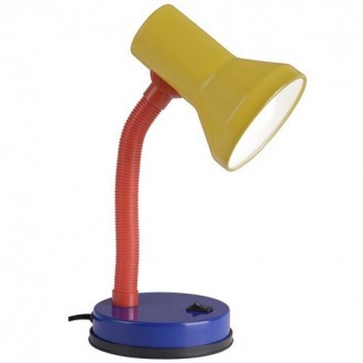 BRILLIANT 99122/03 | Junior Brilliant stolna svjetiljka 30cm s prekidačem elementi koji se mogu okretati 1x E27 žuto, crveno, plavo